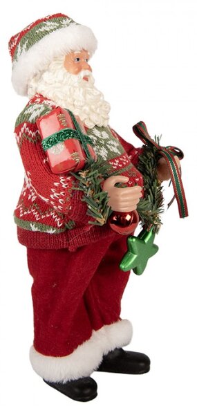 Červená plastová vánoční dekorace Santa Claus – 16x11x27 cm