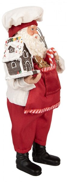 Červená plastová vánoční dekorace Santa Claus – 16x9x26 cm