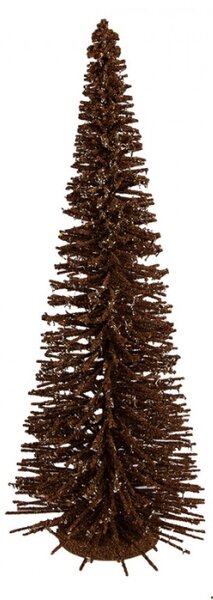 Hnědá dřevěná vánoční dekorace stromeček – 20x50 cm