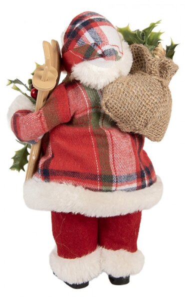 Červená plastová vánoční dekorace Santa Claus – 16x13x27 cm