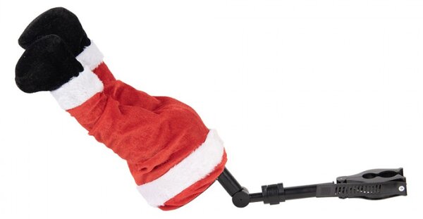 Červená plastová vánoční dekorace Santa Claus s LED světlem – 17x13x35 cm