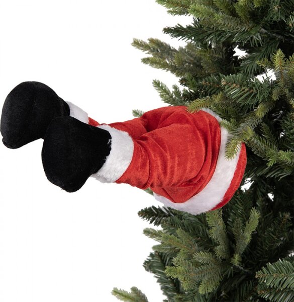Červená plastová vánoční dekorace Santa Claus s LED světlem – 17x13x35 cm