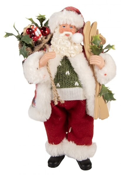 Červená plastová vánoční dekorace Santa Claus – 16x13x27 cm