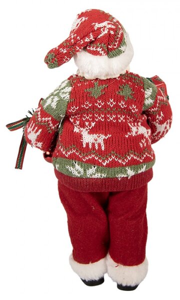 Červená plastová vánoční dekorace Santa Claus – 16x11x27 cm
