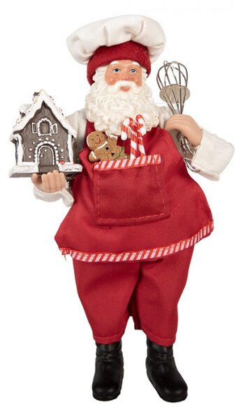 Červená plastová vánoční dekorace Santa Claus – 16x9x26 cm