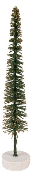 Zelená dřevěná vánoční dekorace stromeček – 5x25 cm