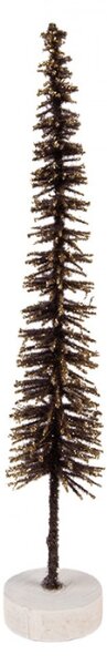 Hnědá dřevěná vánoční dekorace stromeček – 5x25 cm_1