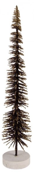 Hnědá dřevěná vánoční dekorace stromeček – 6x30 cm_1