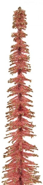 Růžová dřevěná vánoční dekorace stromeček – 5x25 cm
