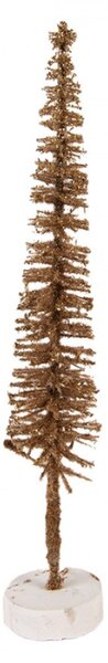 Hnědá dřevěná vánoční dekorace stromeček – 5x25 cm