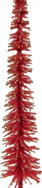 Červená dřevěná vánoční dekorace stromeček – 5x25 cm
