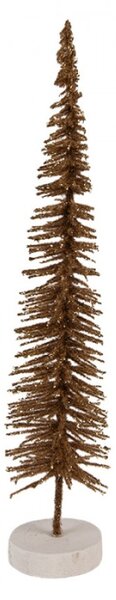Hnědá dřevěná vánoční dekorace stromeček – 6x30 cm
