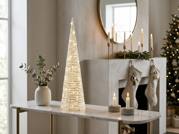 Vánoční svítící LED stromek NORELIA 60 cm, bílý