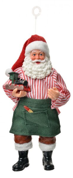 Červená textilní vánoční ozdoba Santa Claus – 17 cm