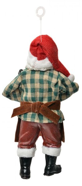 Červená textilní vánoční ozdoba Santa Claus – 17 cm_1