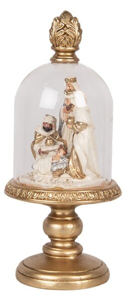 Skleněný poklop se zlatým betlémem – 9x22 cm