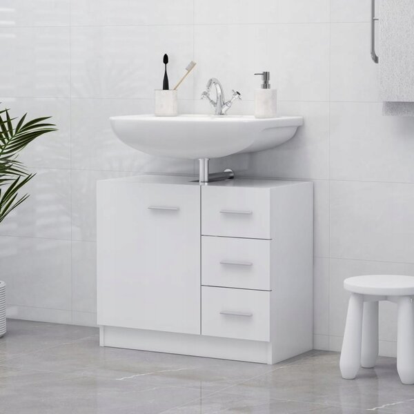 Skříňka pod umyvadlo TPS 63x30x54 cm, dřevěný materiál, bílá
