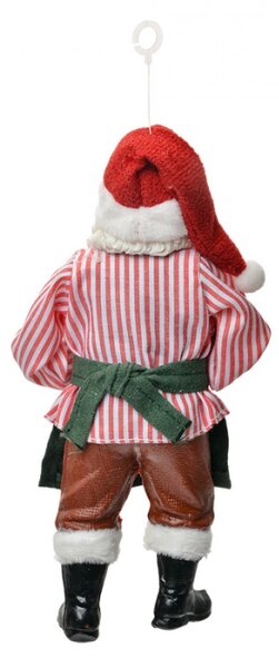 Červená textilní vánoční ozdoba Santa Claus – 17 cm
