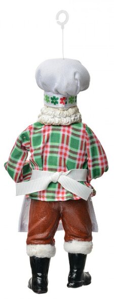 Bílá textilní vánoční ozdoba Santa Claus – 17 cm