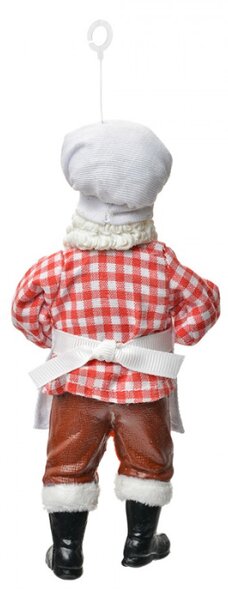 Bílá textilní vánoční ozdoba Santa Claus – 17 cm_1