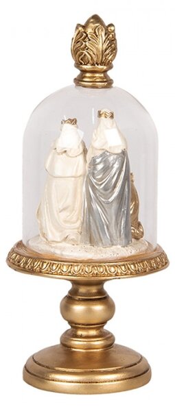 Skleněný poklop se zlatým betlémem – 9x22 cm