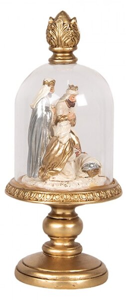 Skleněný poklop se zlatým betlémem – 9x22 cm