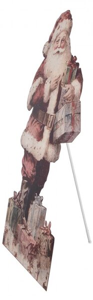 Červená kovová dekorativní figurka Santa Claus – 50x2x96 cm
