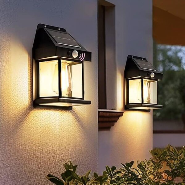4Leaders Nástěnná solární lampa se senzorem 600 lm teplá bílá