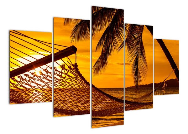 Západ slunce na pláži, obraz (150x105cm)