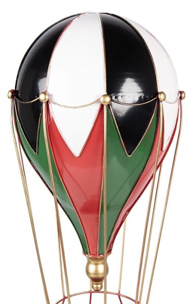 Červená kovová vánoční dekorace horkovzdušný balón – 26x62 cm