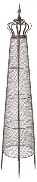 Hnědý kovový zahradní obelisk – 30x151 cm
