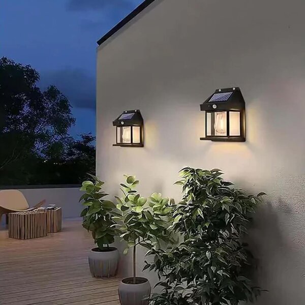 4Leaders Nástěnná solární lampa se senzorem 600 lm teplá bílá