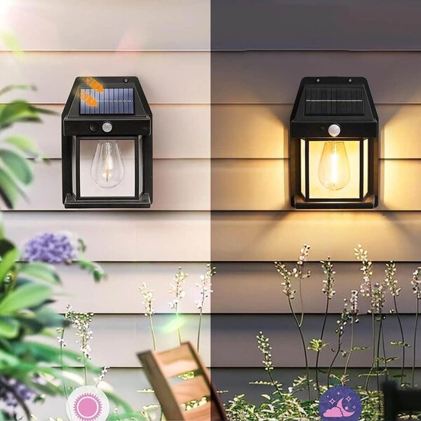 4Leaders Nástěnná solární lampa se senzorem 600 lm teplá bílá