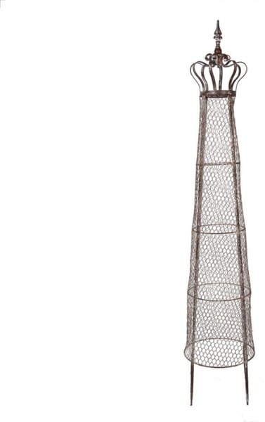 Hnědý kovový zahradní obelisk – 30x151 cm