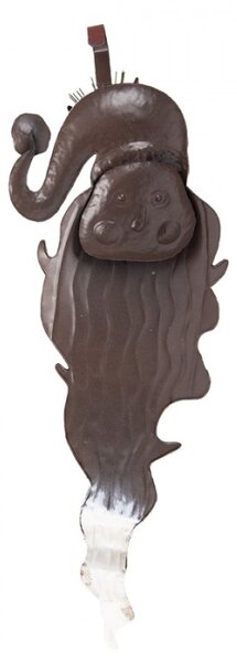 Bílo-červená kovová nástěnná dekorace Santa Claus – 30x10x79 cm