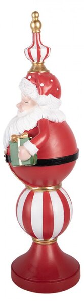 Červená plastová vánoční dekorace Santa Claus s LED světlem – 19x16x57 cm