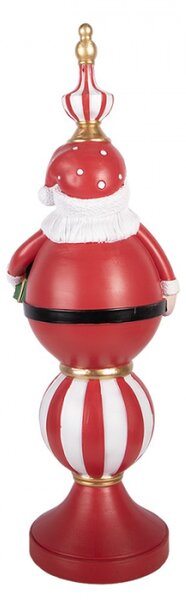 Červená plastová vánoční dekorace Santa Claus s LED světlem – 19x16x57 cm