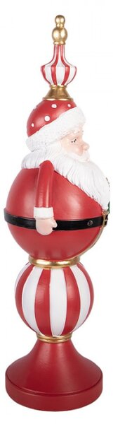 Červená plastová vánoční dekorace Santa Claus s LED světlem – 19x16x57 cm