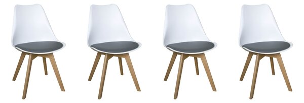 Bestent Jídelní židle 4ks bílo-šedé skandinávský styl Basic