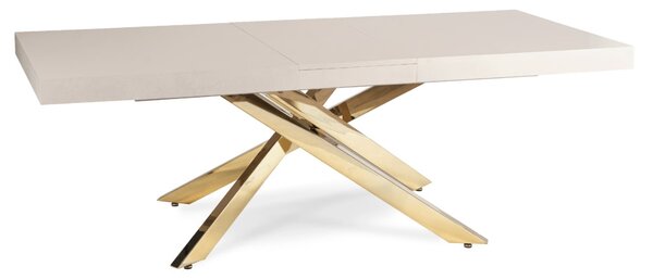 JAKS Rozkládací jídelní stůl Hampton kašmír 160–240 cm zlatá podnož