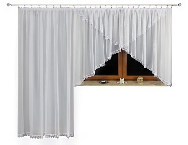 F.Tvoje Hotová voálová balkónová záclona Artemida s krajkou 200x250cm / 150x400cm