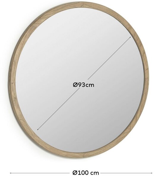 Dřevěné závěsné zrcadlo Kave Home Alum 100 cm