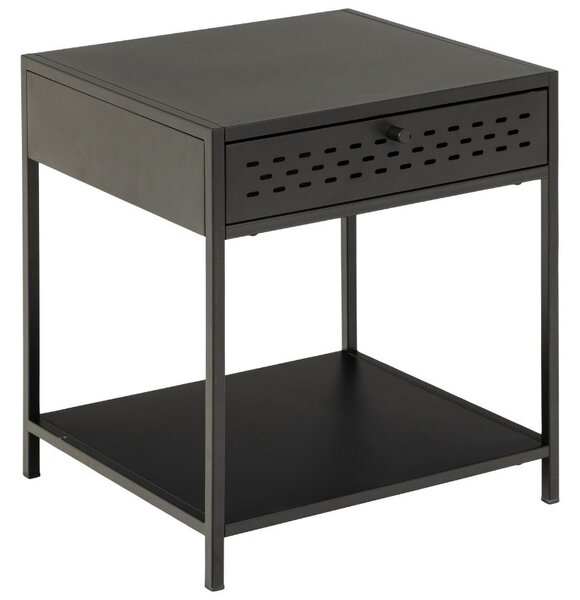 Scandi Černý kovový odkládací stolek Renna 45 x 40 cm