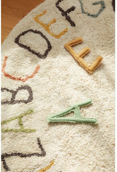 Krémový bavlněný dětský hrací koberec ø120 cm ABC Color and Letters – Lorena Canals