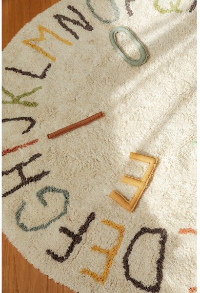 Krémový bavlněný dětský hrací koberec ø120 cm ABC Color and Letters – Lorena Canals