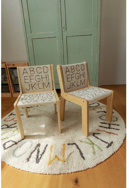Krémový bavlněný dětský hrací koberec ø120 cm ABC Color and Letters – Lorena Canals
