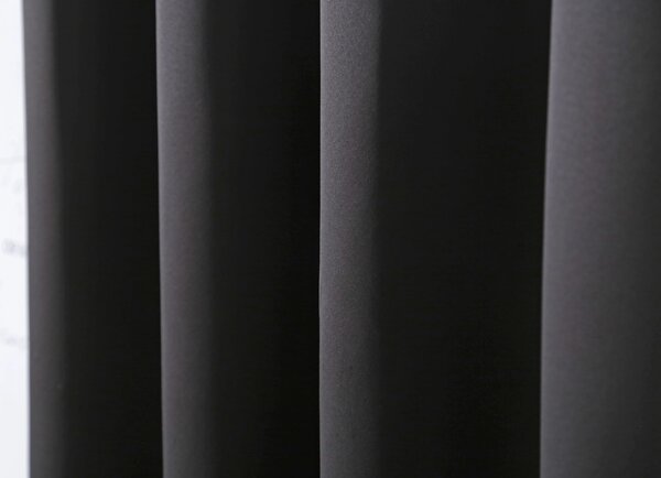 Černý závěs OXFORD 140x250 cm Zavěšení: Řasící páska