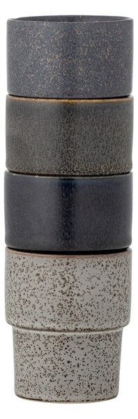 Hnědé šálky v sadě 4 ks na espresso z kameniny 150 ml Ewan – Bloomingville
