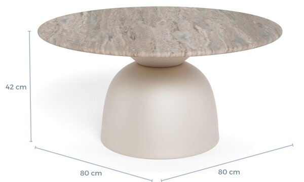 KONFERENČNÍ STOLEK, šedá, kov, kámen, 80/80/42 cm MID.YOU - Konferenční stolky, Online Only
