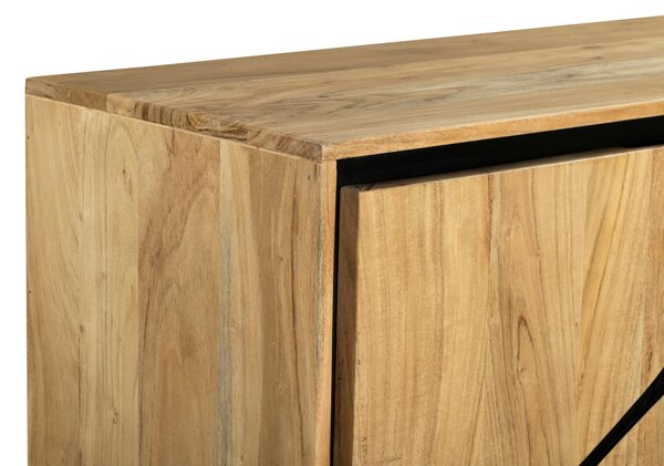 KOMODA, akácie, černá, barvy akácie, 100/115/40 cm Ambia Home - Komody na nožičkách